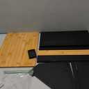 Gredak Bamboo Bread Box and Bread Storage, Corner Bread Box for Kitchen Countertop, Large Durable Black Single Layer Bamboo Breadbox