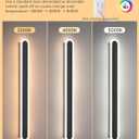 EDISHINE Upgraded 47.2" Modern Outdoor Wall Light, Dimmable & 3 CCT, LED Linear Exterior Wall Light, IP65 Waterproof, Oval Long Outside Wall Sconce for Garage, Porch, 2 Pack