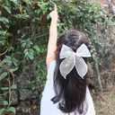 Lightweight Tulle Fable Bow Hair Clips Baby Girls Women Lace Hair Bow Barrettes Large Sailor Hair Bows Accessories (Tulle 12 Pack)