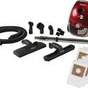 Atrix Red Lil Portable Canister Vacuum Cleaner Premium Bundle with Extra Filters, Lightweight, 3-Stage HEPA Filtration, 2-Quart Bag, Variable Speed 1200W Motor, 16.5 Auto-Retract Cord & Tools