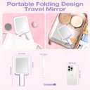 Portable Travel Makeup Mirror with Lights, Double Sided 1X/10X Magnifying Mirror, 3 Color Adjustable Lighting Touch Screen, Rechargeable Lighted Beauty Mirror, Tabletop Handhold Hanging (Purple)