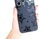 Star Case Designed for iPhone 16 Pro,Fashion Black Stars(Star-16Pro)