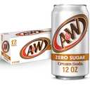 A&W Cream Soda Zero Sugar, 12 fl oz cans, 12 pack (EXP 02/12/26)