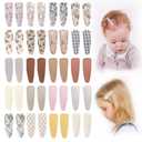 40pcs Baby Hair Clips Flower Patterns Snap Hair Clips Wrapped by Cloth Hair Pins Baby Girls Barrettes Hair Accessories for Baby Girls Infants Toddler Kids (Sweet Colors)