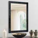Black Framed Bathroom Mirror, 20x30 Inch Rectangle Mirrors with Tempered Glass for Bathroom Bedroom or Entryway, Vertical & Horizontal Hanging