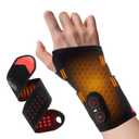 Cordless Wrist Heating Pad, Vibration Massage Heated Wrist Brace, Rechargeable Hand Heating Pad Wrist Wrap for Carpal Tunnel Relief, Left Right Hand Pain Relief for Women Men, 3 Heat Vibration Levels