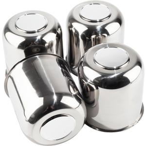 4Pcs 4.25" Push Through Wheel Center Caps Stainless Trailer Hub Cap for Truck SUV RV Wheel Rim (Fit 4.25" Bore 4.29" H Chrome)