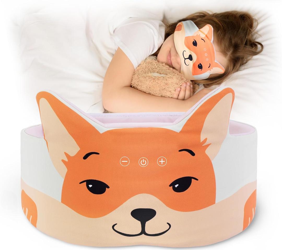 MUSICOZY Sleep Headphones Mask Headband Headphones Masks Bluetooth 5.4 Sleep Mask for Kids Wireless Earphones Masks Sleeping Eyemask for Travel (Yellow)