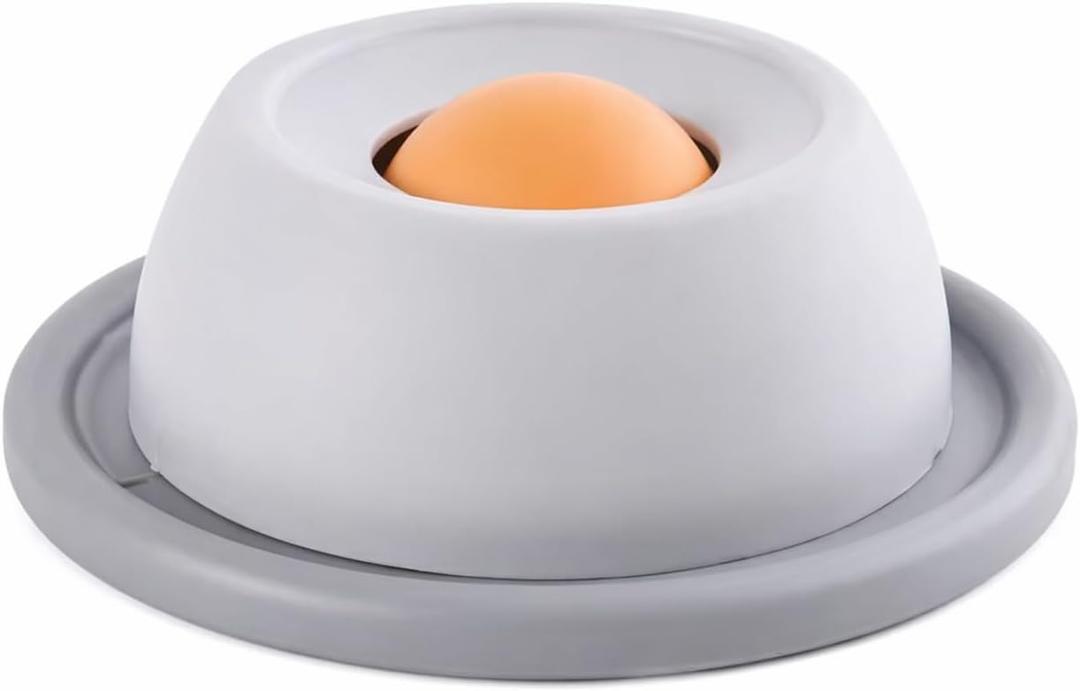 Slow Feeder Dog Lick Bowl for Liquid Treats, Rolling Ball Treat Dispenser, Anti-Slip Enrichment Feeder for Bone Broth, Yogurt & Wet Food, for Small & Medium Dogs & Cats (Grey)