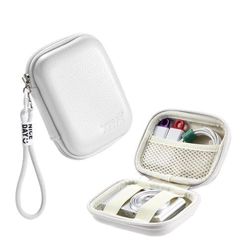 VNEIRY portable came cases Digital Camera Case for CAMKORY, Kodak, Canon & More - Small Travel Compact Pouch with Mesh Pocket for Accessories & SD Card (white)