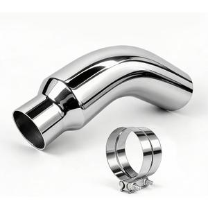 Exhaust Tip Universal 4 to 6 Inch Exhaust Elbow Pipe with Clamp Chrome Fits Car, Truck & Diesel, Pickup Truck