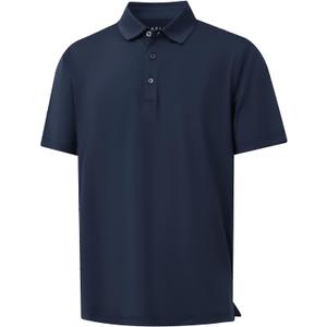 M MAELREG Golf Shirts for Men Dry Fit Performance Chest Print Color Block Moisture Wicking Casual Short Sleeve Polo Shirts, Size: M