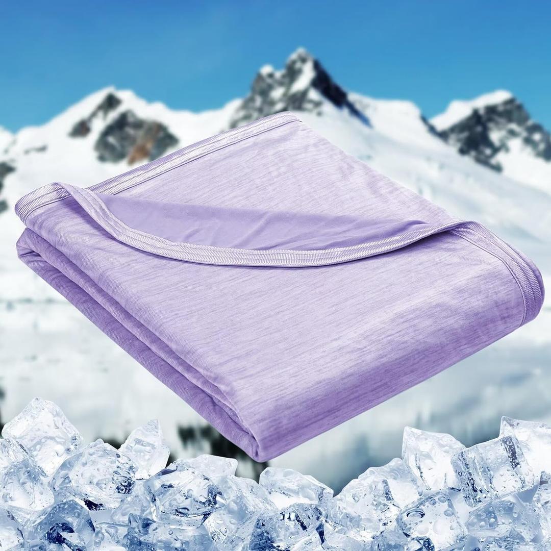 HOMFINE Cooling Blankets for Hot Sleepers - Summer Blanket Thin Lightweight Breathable Soft Double Side Enhanced Cooling for Bed Couch Sofa, Keep Cool for Night Sweats (Purple, 50 x 70 inches) (Throw (50"x70"))