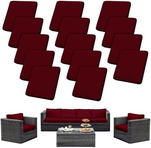 SUKAIKEQA Outdoor Cushion Covers Set,14PCS Patio Furniture Couch Seat Slipcovers, Replacement for Sofa Sectional Chair(Cover, Only)