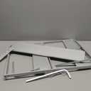 QWORK Microwave Oven Rack Shelf, Wall Mount Electric Oven Holders, Aluminum Double-Layer Microwave & Spice Rack, 2 Shelves with 10 Hooks, Support Load 88lbs, 21.65"x15"x9.84"