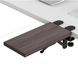 OUGIC Ergonomics Desk Extender Tray, 11.8"x5.9" Punch-Free Clamp on, Foldable Keyboard Drawer Tray, Table Mount Arm Wrist Rest Shelf, Computer Elbow Arm Support
