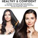 NICEMOVIC Ceramic Heating Hair Straightener Comb - Hot Pressing Brush for Natural Black Hair, Beard Wigs, and Curling (Gold)
