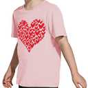 Toddler Valentine's Day Shirts Boys Girls Love Heart Graphic T-Shirt Valentine Short Sleeve Tee Tops