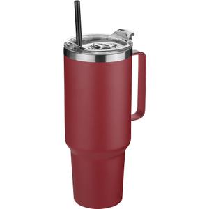 HASLE OUTFITTERS 40 oz Stainless Steel Tumbler with Handle, Vacuum Insulated Tumblers Bulk, Reusable Double Wall Travel Coffee Mug, Durable Powder Coated Water Bottles(Wine Red, 1)