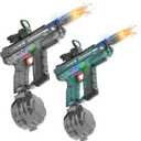 Electric Water Guns for Adults & Kids,Realistic Automatic Water Gun with 26-32 FT Long Range,800ml Large Water Tank,Splash-Resistant Design,Summer Outdoor Pool Beach Toy for Backyard Games(2 Pack) (Black and Dark Green)