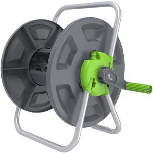 Garden Water Hose Reel Cart, Holds 65-147 Ft of 5/8 Inch, Wall Mounted Garden Hose Cart, Portable Hose Holder for Convenient Hose Storage and Watering (Green)