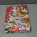 SASTYBALE Christmas Tablecloth Rectangle, Jacquard Fabric Christmas Table Cloth with Poinsettia Flowers, Spillproof Table Cover for Winter Holiday Dinner Decor (Rectangle, 60" x 84")