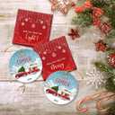 7 x Happy Camper Decor 2025 Christmas Ornament - Gifts for Camping Enthusiasts, Winter Decorations for Home, Gifts for Campers, Ceramic Christmas Ornament