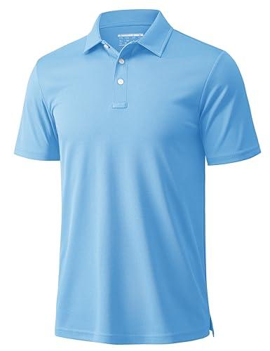 MAGCOMSEN Polo Shirts for Men Dry Fit Lightweight Active Golf Polos Short Sleeve Moisture Wicking Collared Shirt, M