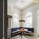Large Pendant Light 20in Black and Gold Dome Pendant Lights 3 Light Socket Pendant Light Fixture with Adjustable Pendant Lighting for Kitchen Island Dining Room Kitchen Sink, E12