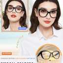 MARE AZZURO Large Bifocal Reading Glasses 2.75+ Women Blue Light Blocking Readers (Black, 2.75)