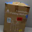 Narrow Walker Folding Upright Walker - with Removable Armrests, 450LBS Heavy Duty, Width & Height Adjustable Narrow Walkers for Seniors, Disabled, Bariatric (Large Standard)