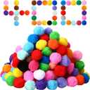 400 Pcs Multicolor Pom Poms for Crafts 1.5 Inch Fuzzy Craft Pompoms Balls for Family Classroom DIY Creative Christmas Decorations