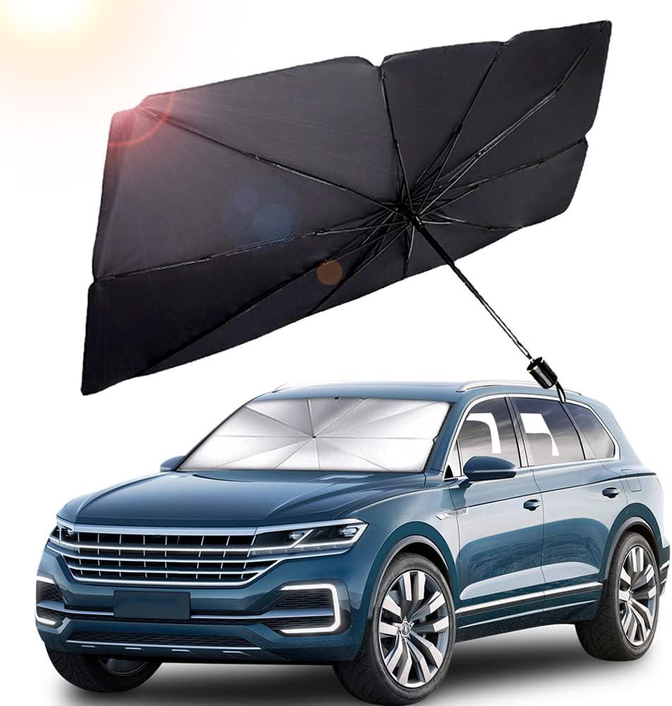 55" x 31" Windshield Sun Shade, UV Reflecting Foldable Car Sunshade Umbrella