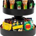 Mind Reader 2-Tier Snack Carousel, Countertop Organizer, Snack Tray, Breakroom, Kitchen, 14.25"L x 14.25"W x 14"H, Black