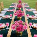 BLOSMON Peony Artificial Flowers Ball: 2pc 9.5 Inch Hot Pink Floral Arrangement for Centerpieces - Easy to Use Wedding Dinning Table Decoration - Fake Silk Peony Kissing Ball Home Party Decor