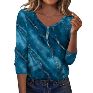 Zeagoo Womens Tops Long Sleeve Shirts Business Casual Floral Blouse Loose Fit V Neck Basic Tees Elegant Fall Outfit