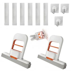 Mini Foldable Desktop Mop, Sponge Wet & Dry Mop, Portable Lazy Self-Squeeze, No Hand Wash for Bathroom, Kitchen, Desktop, Glass, Living Room, Car (2-Pack+6 Pads+3 Hooks)