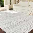 5x7 Area Rugs for Living Room, Bedroom, Playroom, Dining Room, Office - Machine Washable, Neutral Grey, Soft Boho Carpet