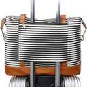 BLUBOON Travel Tote Bags with Zipper Ladies Canvas Bag Weekender Overnight Bag for Women Carry on Duffel Bag Trolley Sleeve (Blackstripe)