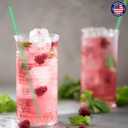 Glotoch Express 500 PCS Individually Wrapped Green Plastic Straws, 7.75'' Long, 0.24'' Diameter Disposable Drinking Straws for Every Occasion, Party, Made in USA