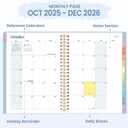 2026 Planner, Annecy Weekly  Monthly Planner 2026, Jan. 2026  Dec. 2026, 6.4" x 8.3" Monthly Agenda Planner with Tabs, Waterproof Flexible Cover, Spiral Binding, Double-sided Pocket, Bookmark, Blue