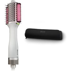 Shark HT212 SmoothStyle Heated Comb + Blow Dryer Brush with Heat Resistant Storage Bag, Dual Mode, for All Hair Types, Silk (5 Piece Set)