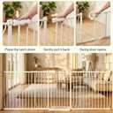 HOOOEN 29-34 Inch Wide Baby Gate for Stairs Doorways | Metal Indoor Dog Gates Pressure Mounted Walk Through Safety Gates Child Gates for Kids or Pets,White