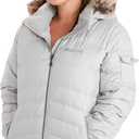 MARMOT Women's Ithaca Jacket - 700-Fill Down-Insulated, Water-Resistant Coat with Zip-Off Hood and Removable Fur Ruff (Glacier Grey), Small