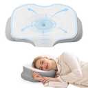 Nappixel Cervical Neck Pillow for Sleeping, Ergonomic Side Sleeper Pillow, Memory Foam Pillows for Neck and Shoulder Pain Relief, Removable Washable Cooling Cover, Grey & White