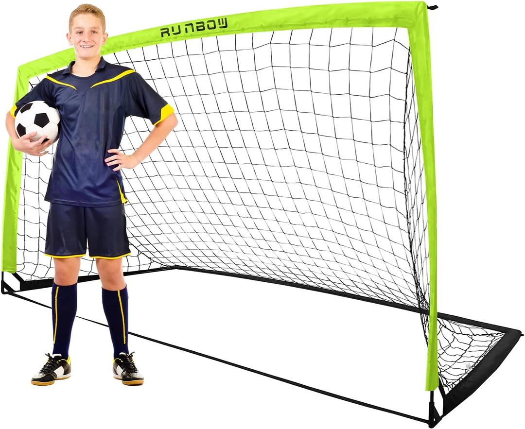 9x5 FT Kids Soccer Goal with Carry Bag, Portable Folding Soccer Net for Backyard Training, Indoor/Outdoor Use for Youth and Adults