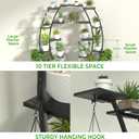 Plant Stand Shelf Indoor with 8 Grow Light, 10 Tiered 65" Tall Black Large Half Moon Lighted Plant Rack Holder, 2 Pack Big High Circular Arch Multi Herb Stand with Built in LED Grow Light Set