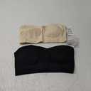 Gnowann Strapless Bras for Women Non-Slip Silicone Bandeau Bralette Seamless Wireless Strapless Bra Padded Tube Top 2 Pack M