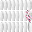 Mimorou 24 Pcs Composite Plastic Flower Vase Ceramic Look Decorative White Unbreakable Plastic Vases for Flower Centerpieces for Living Room Table Home Decor(Elegant Style)
