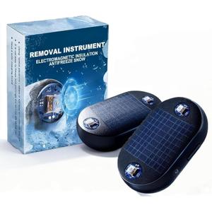 2PCS Anti-Freeze Electromagnetic Car Snow Removal Device, 2026 New Portable Solar Defroster for Windshield, Antifreeze Instrument for Ice and Snow Scraping